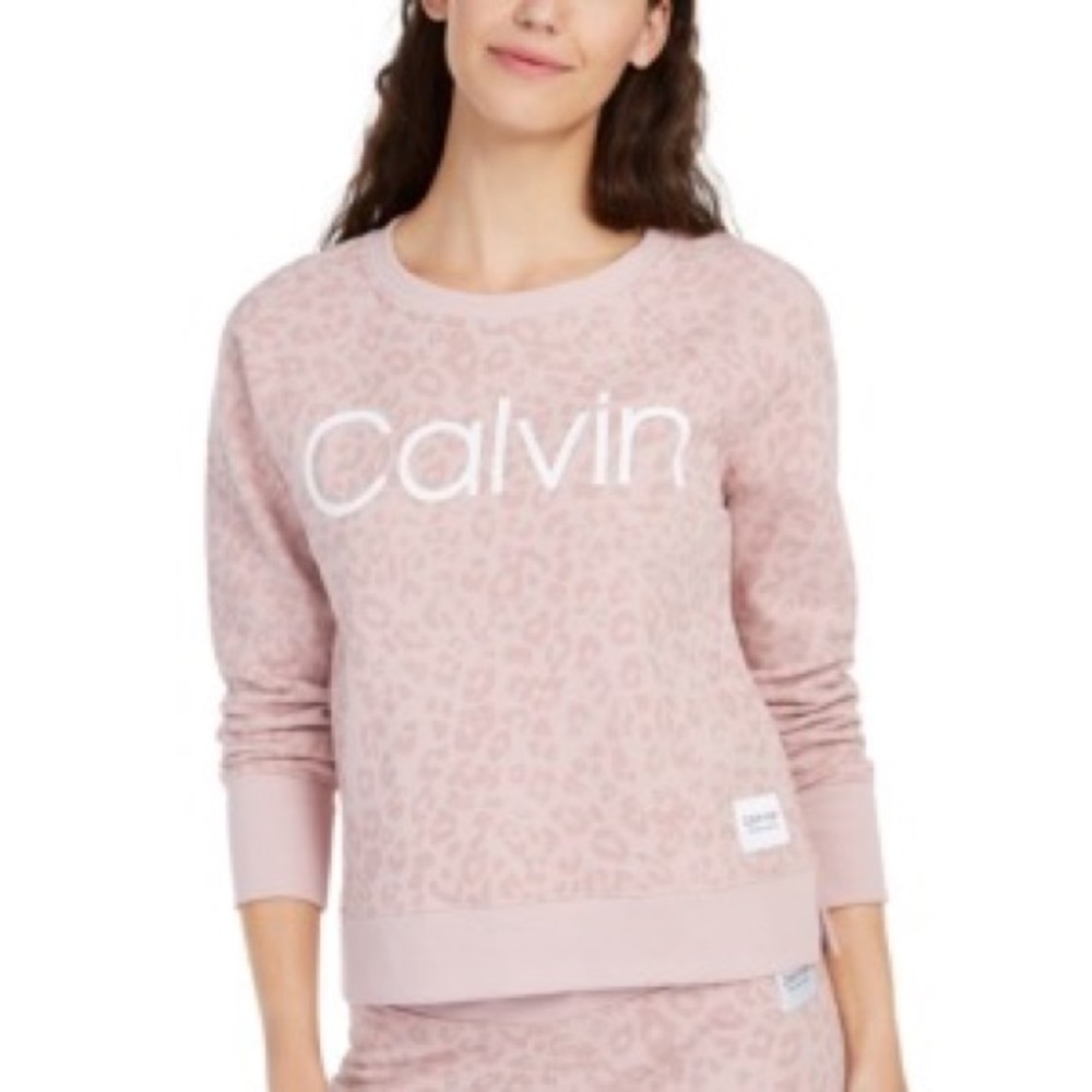 Calvin Klein pink leopard print sweatshirt